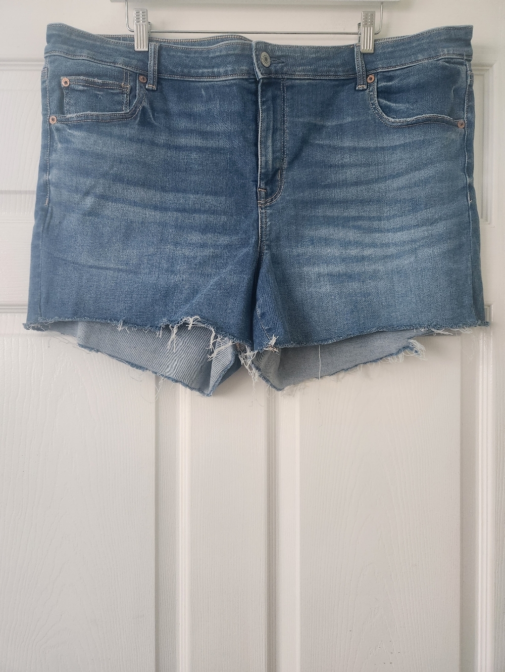 American Eagle Outfitters Light Wash Distressed Denim Shorts - Women's 20